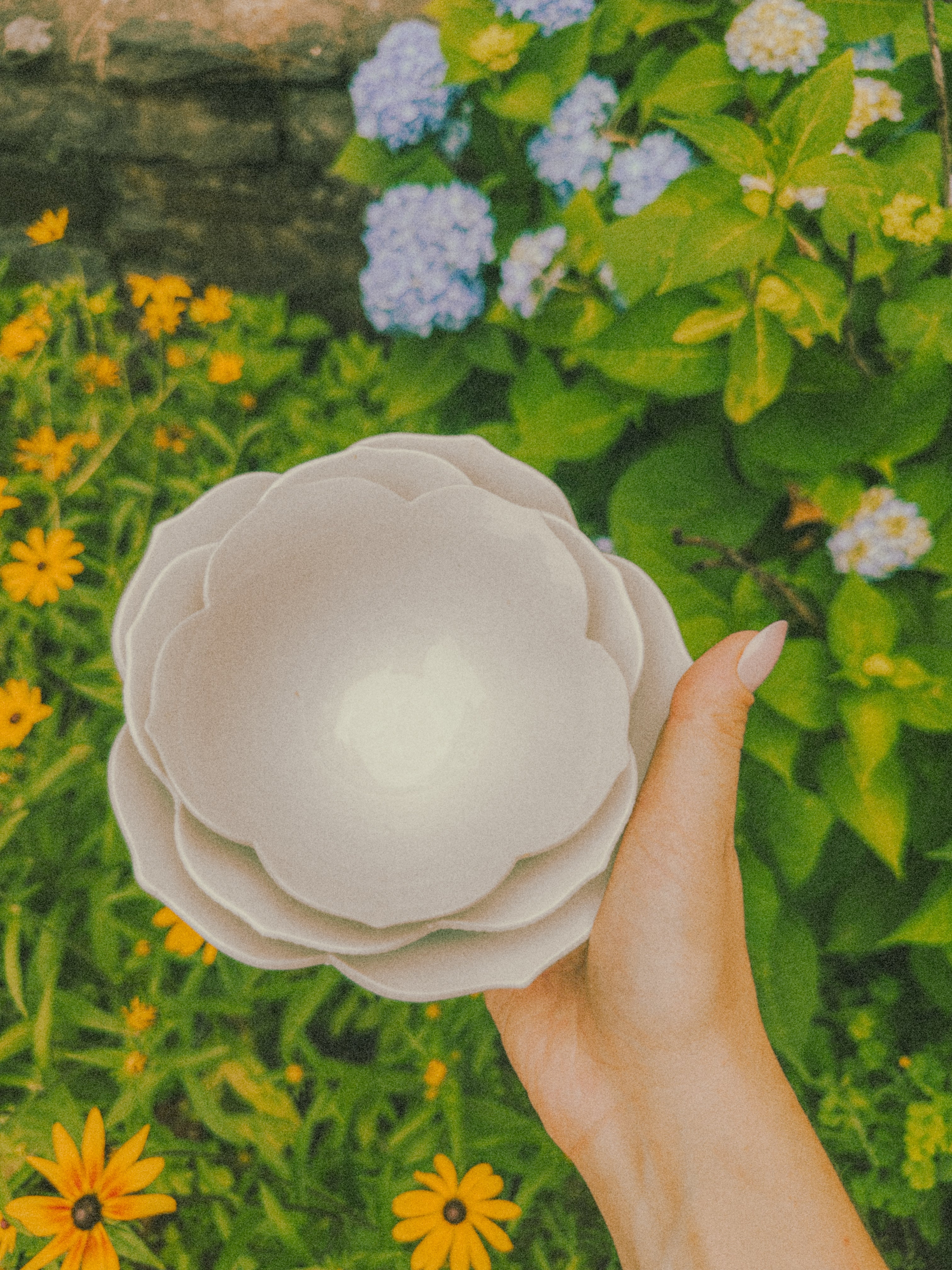 Floral Candle and Nesting Bowl Set