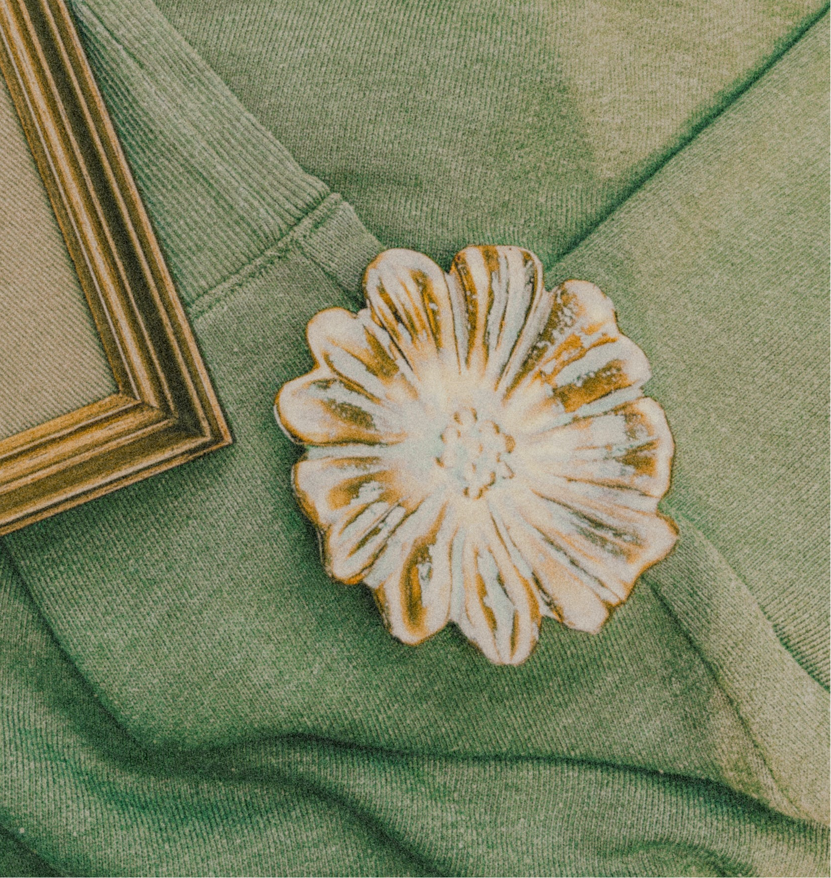 Flower Gold and Teal Trinket Dish