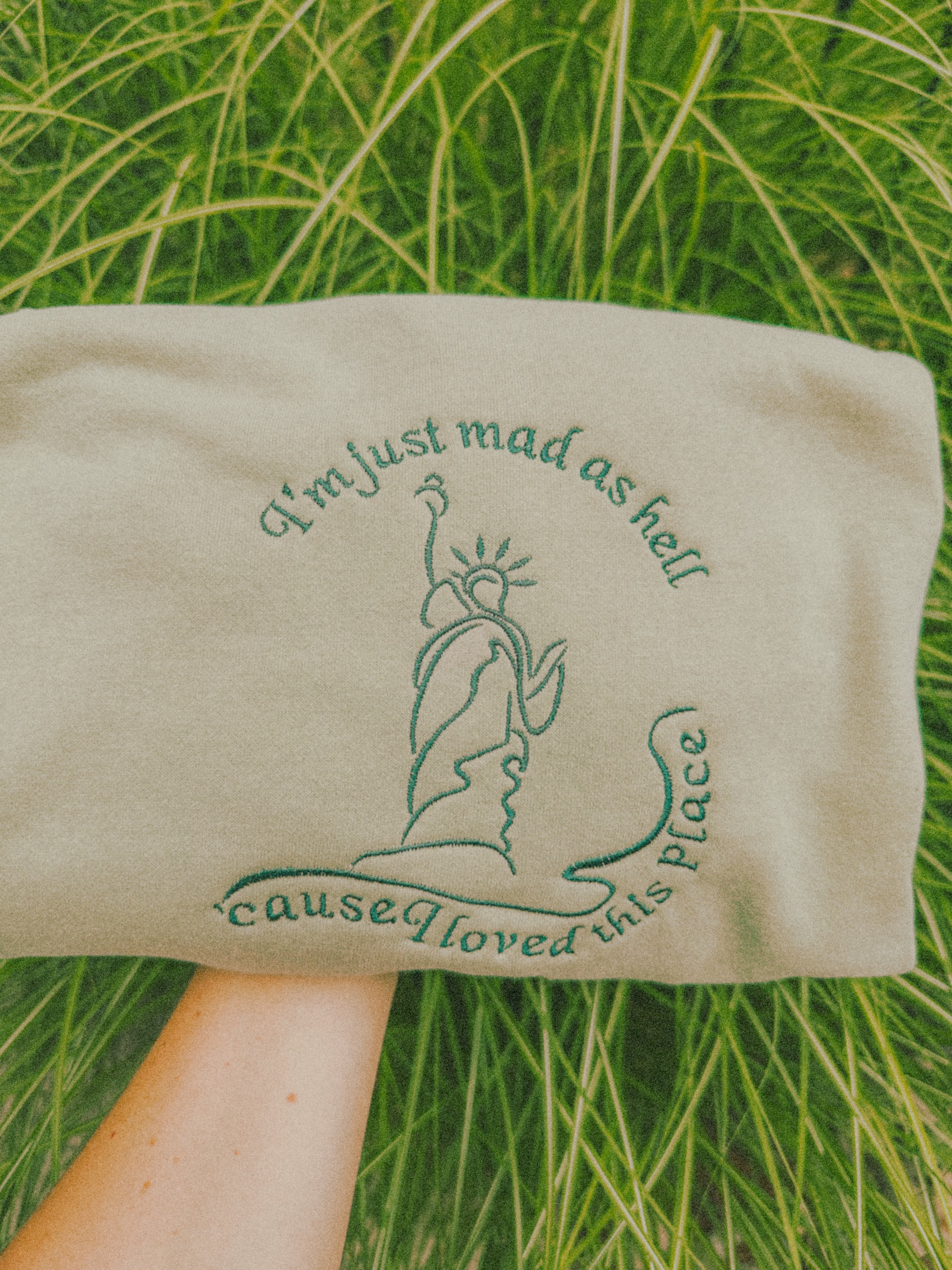 Mad As Hell Green Crewneck