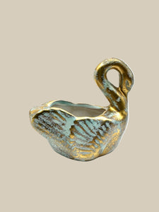 Ceramic Gold and Teal Swan