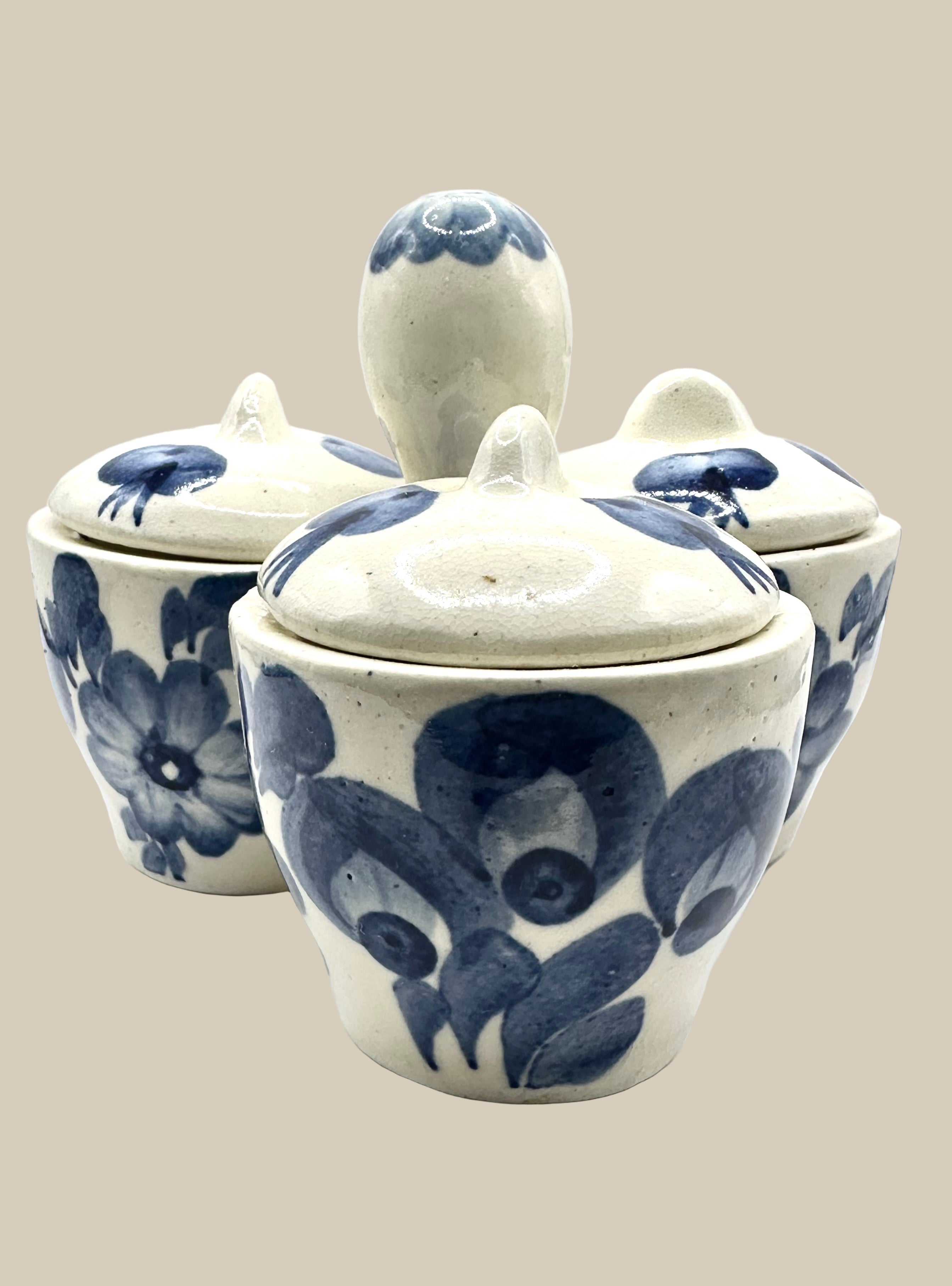Blueberry and Floral 3-Compartment Dish