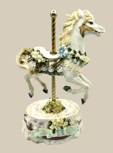 Glass Carousel Horse Trinket