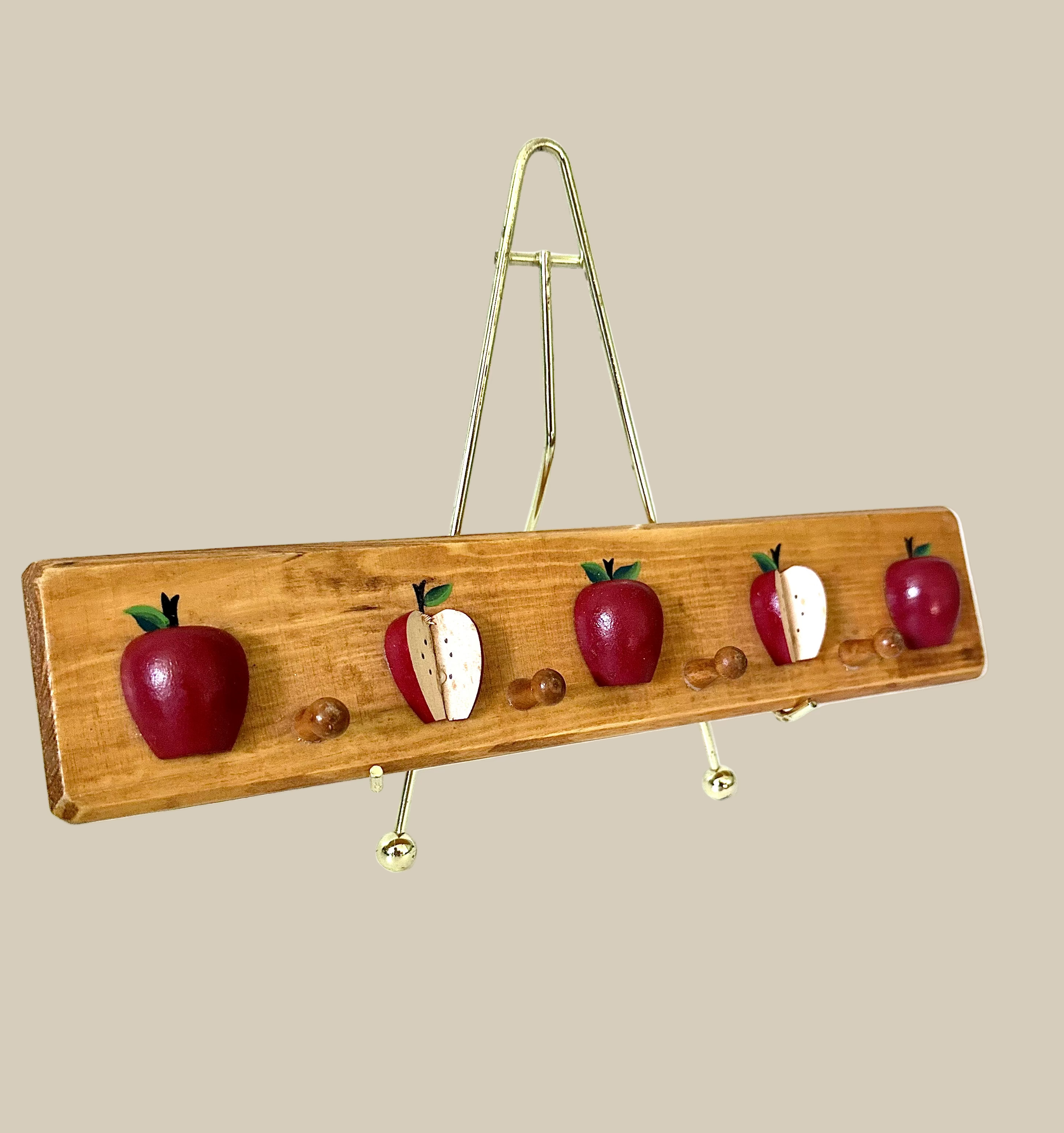 Apple Wooden Key Rack