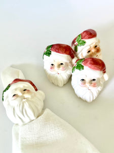 Ceramic Hand Painted Santa Napkin Rings