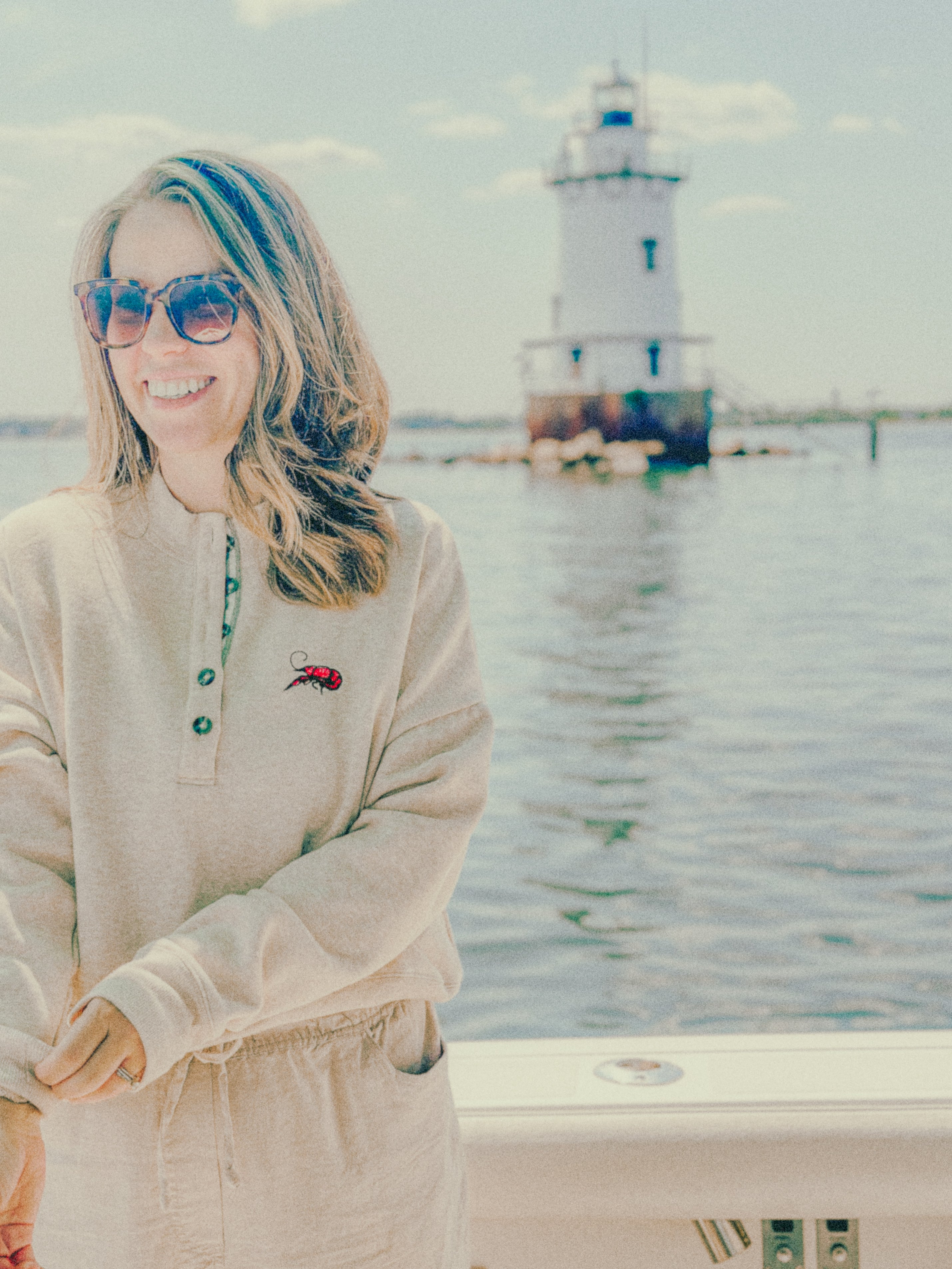 Crawfish Quarter Button Down Crewneck