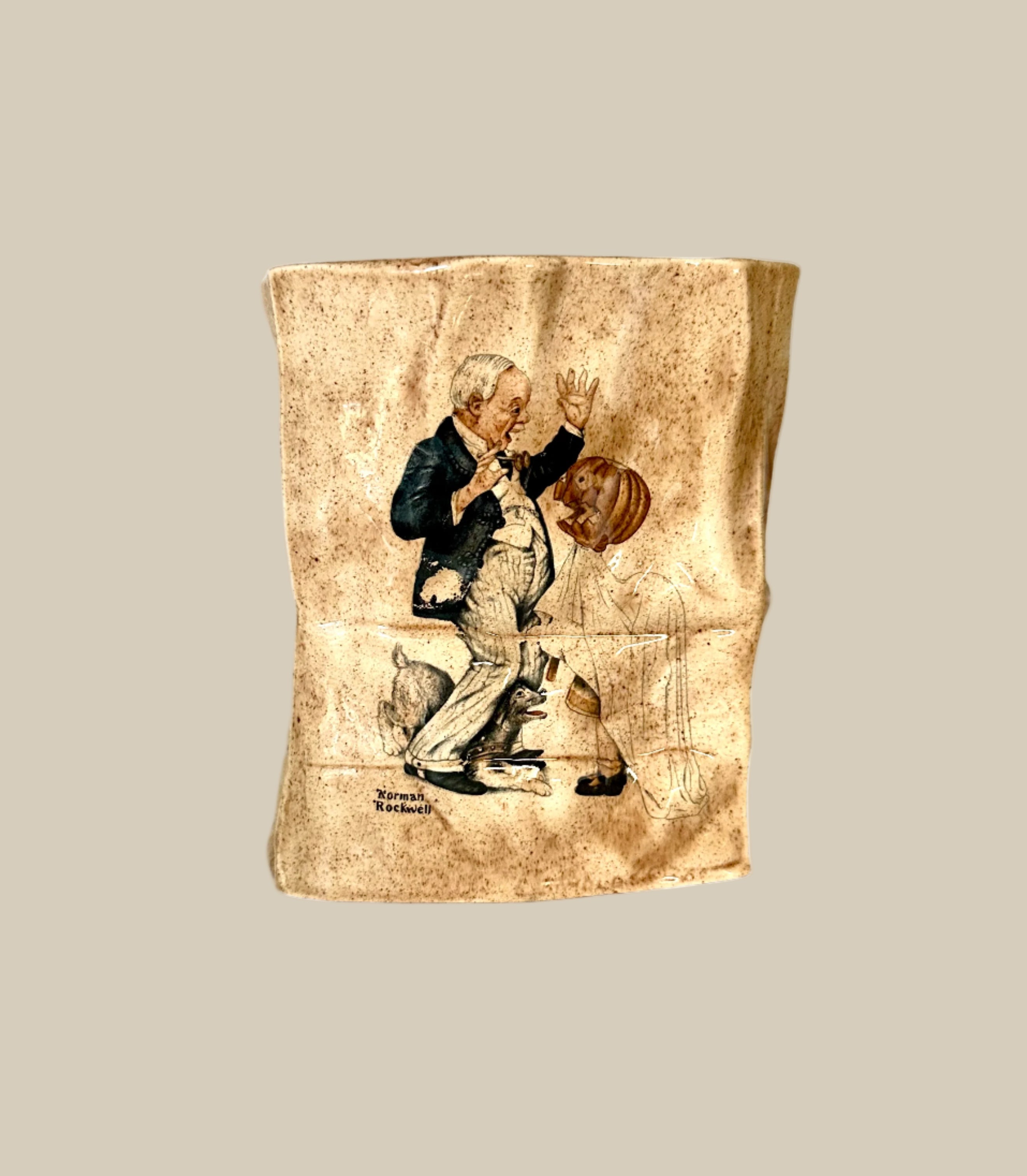 Halloween Paper Bag Ceramic Vase