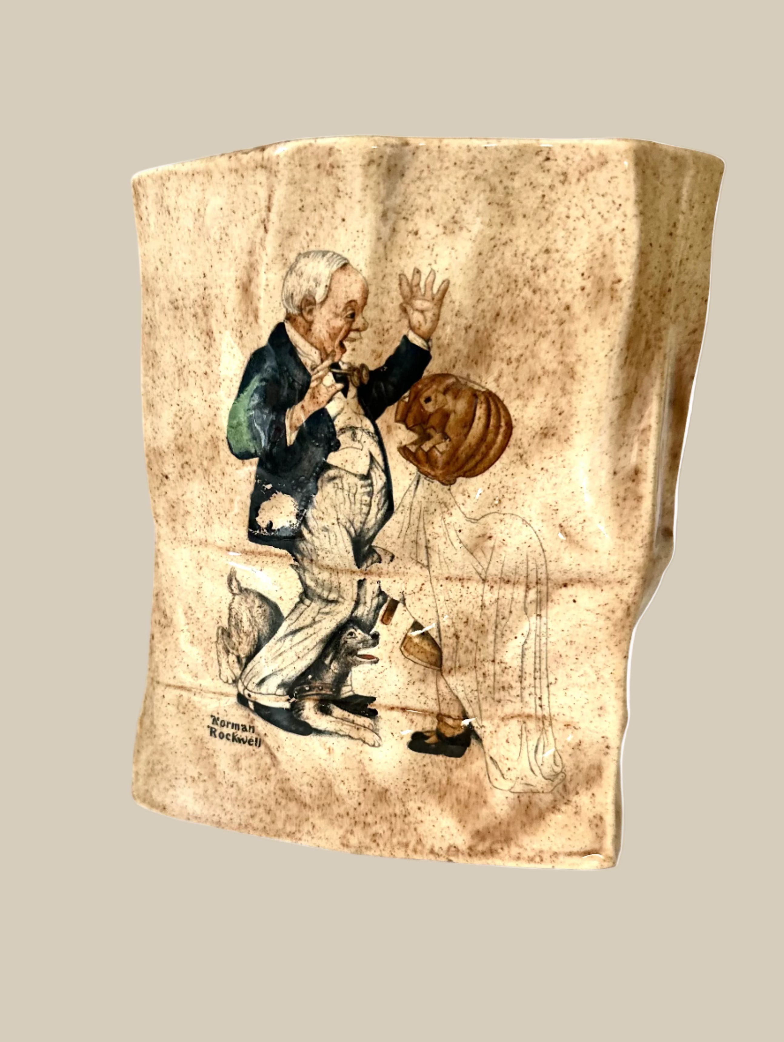 Halloween Paper Bag Ceramic Vase