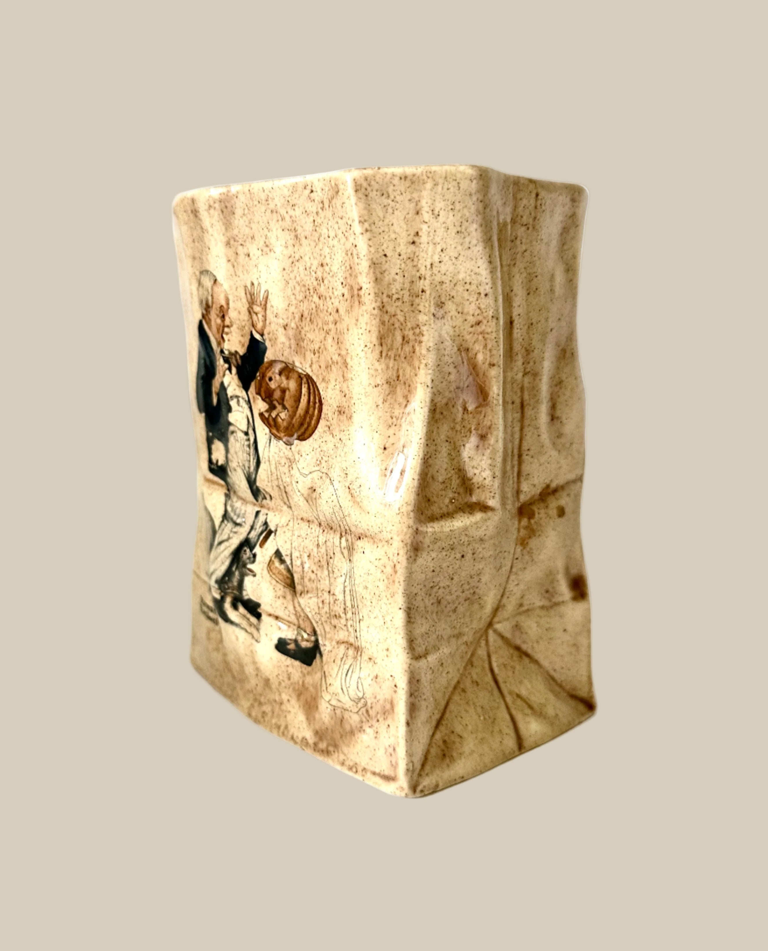 Halloween Paper Bag Ceramic Vase