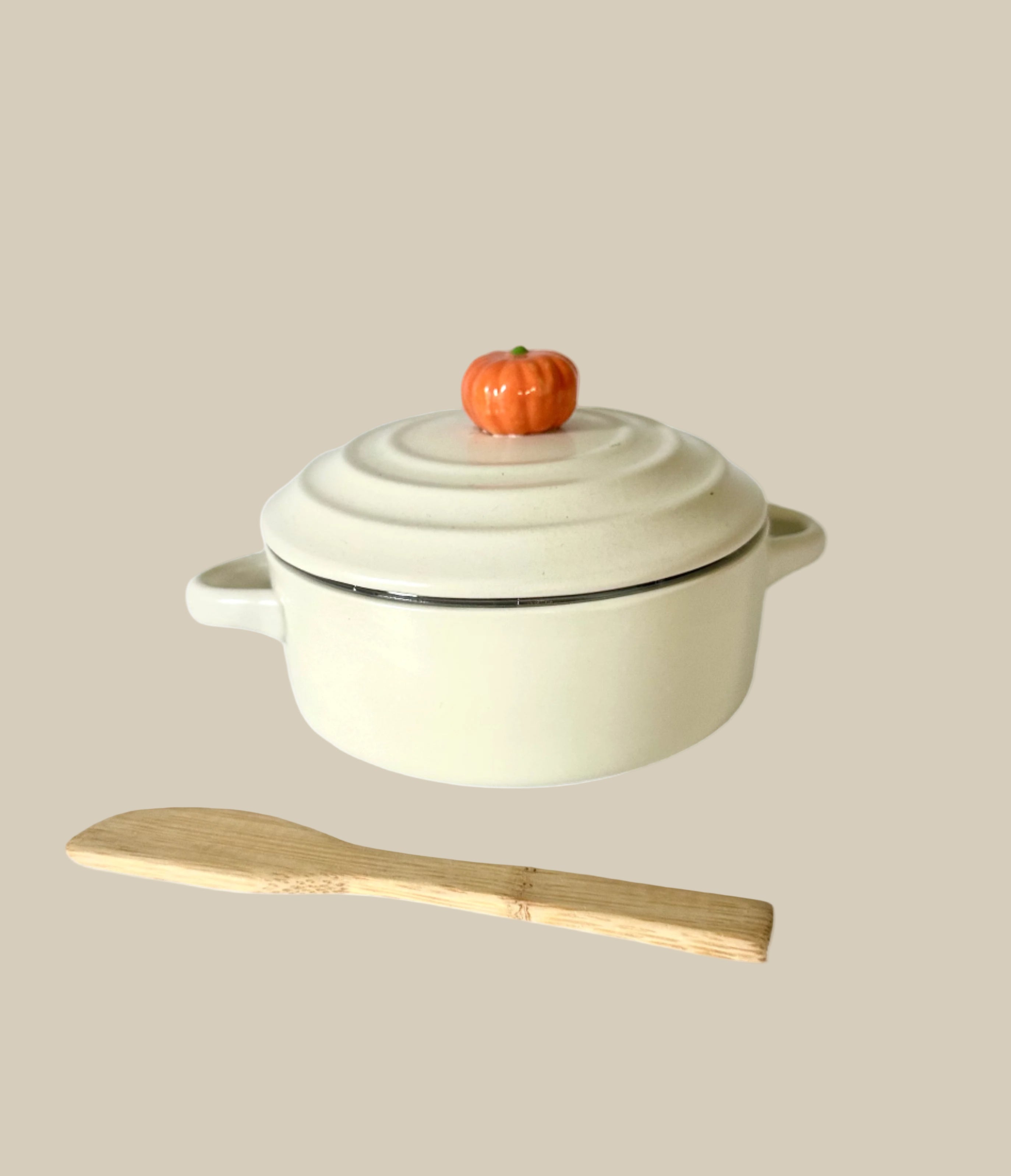 Pumpkin Brie Baker with Wooden Spoon