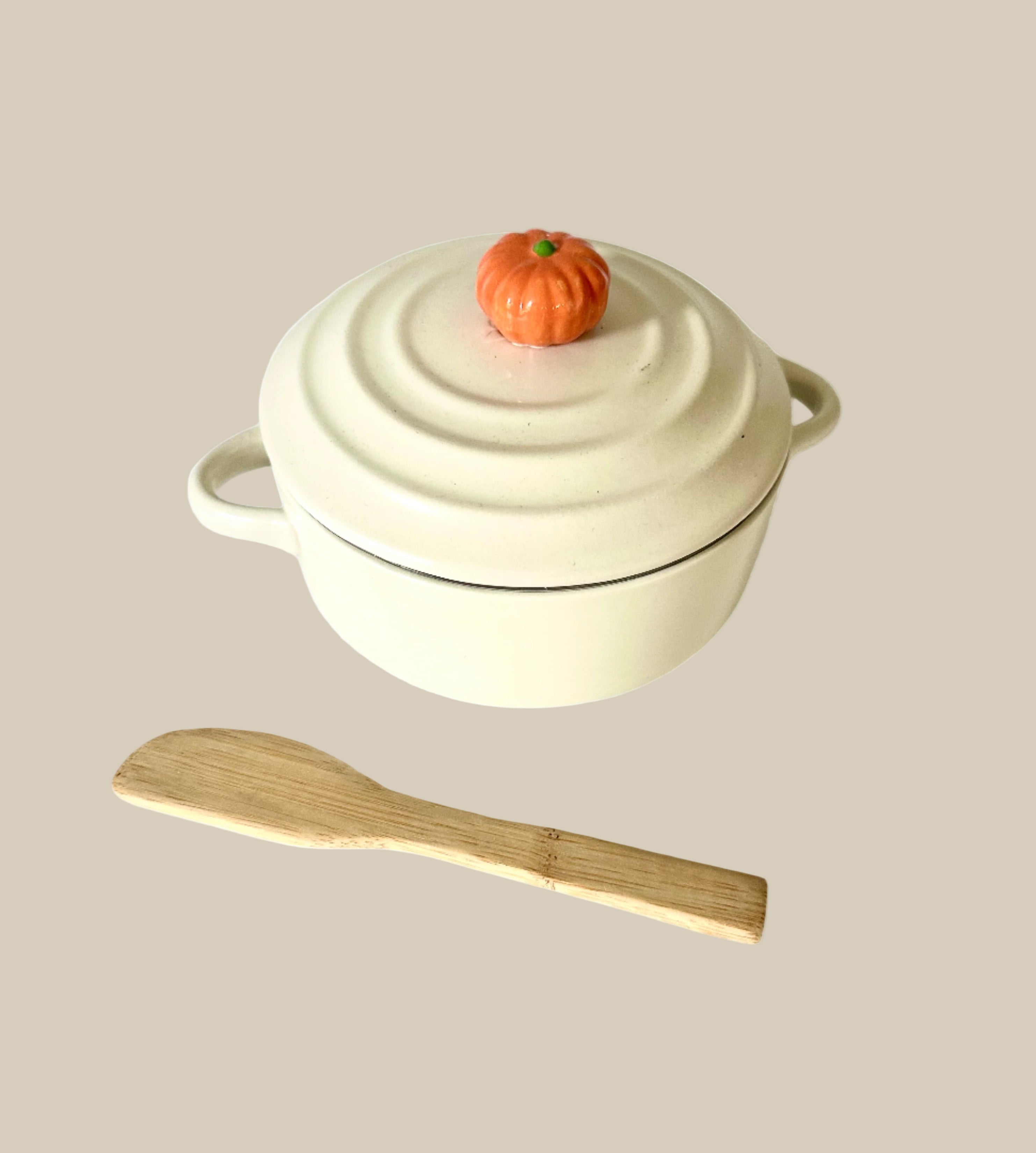 Pumpkin Brie Baker with Wooden Spoon