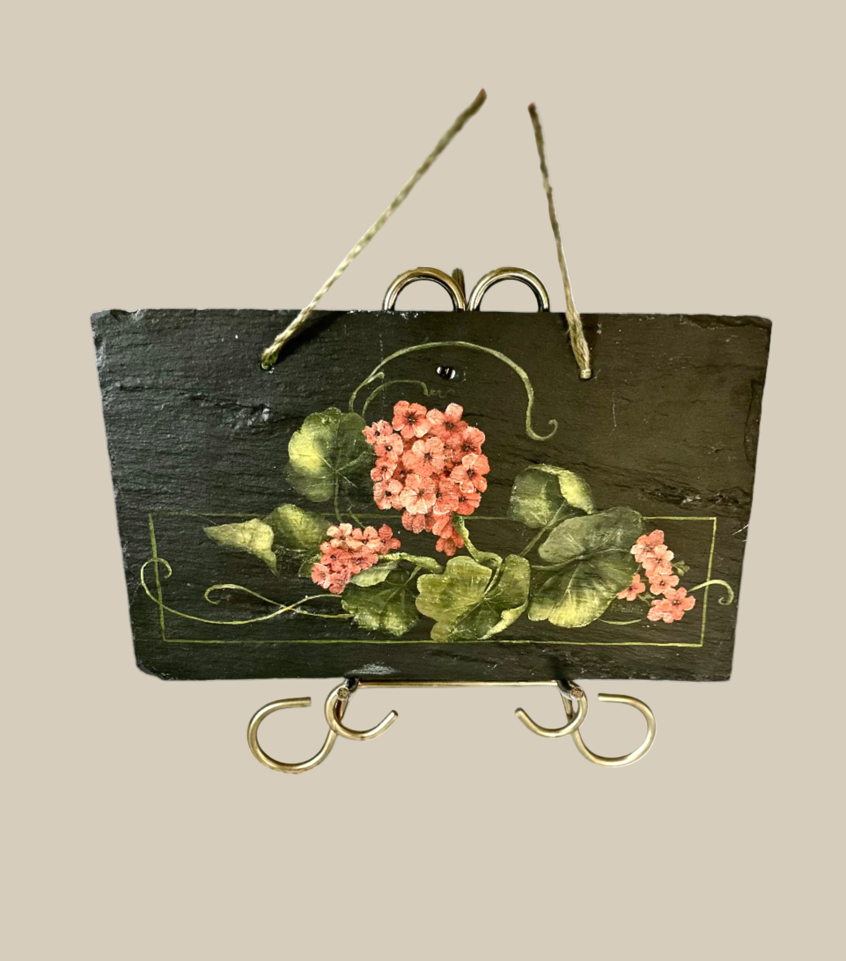 Slate Hand Painted Hydrangea Sign
