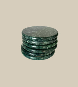 Green Marble Coaster Set (6 Count)