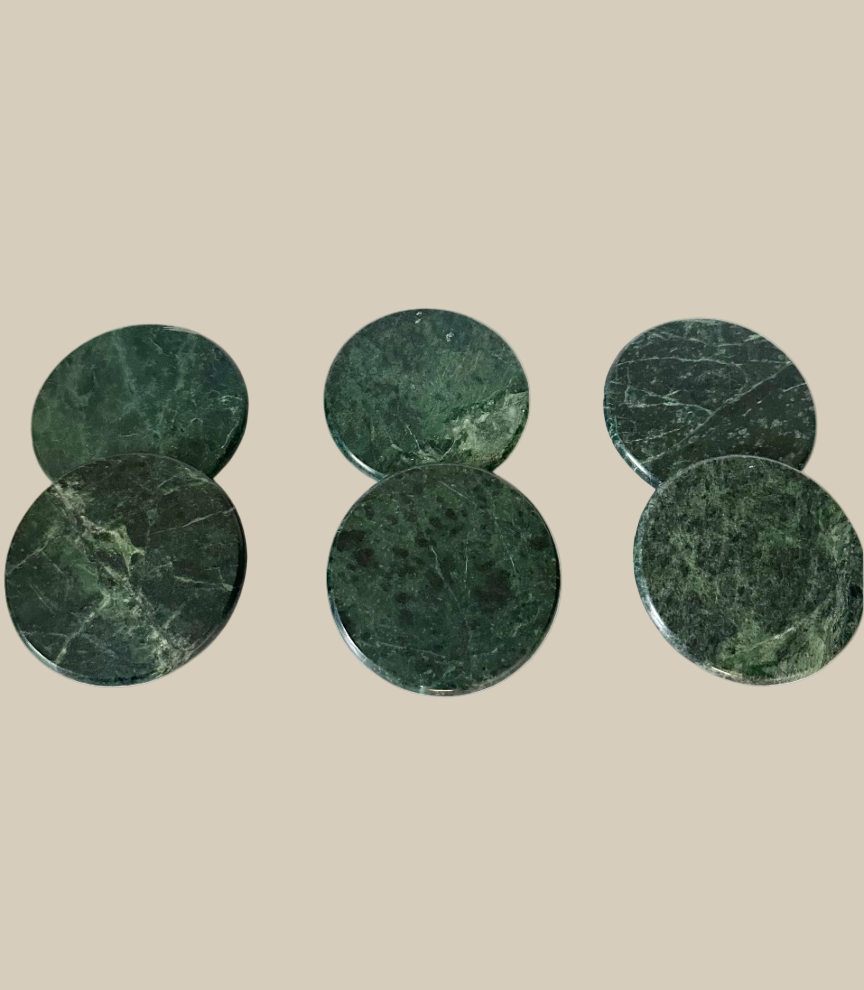 Green Marble Coaster Set (6 Count)
