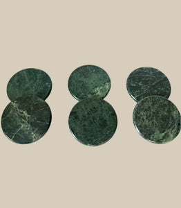 Green Marble Coaster Set (6 Count)