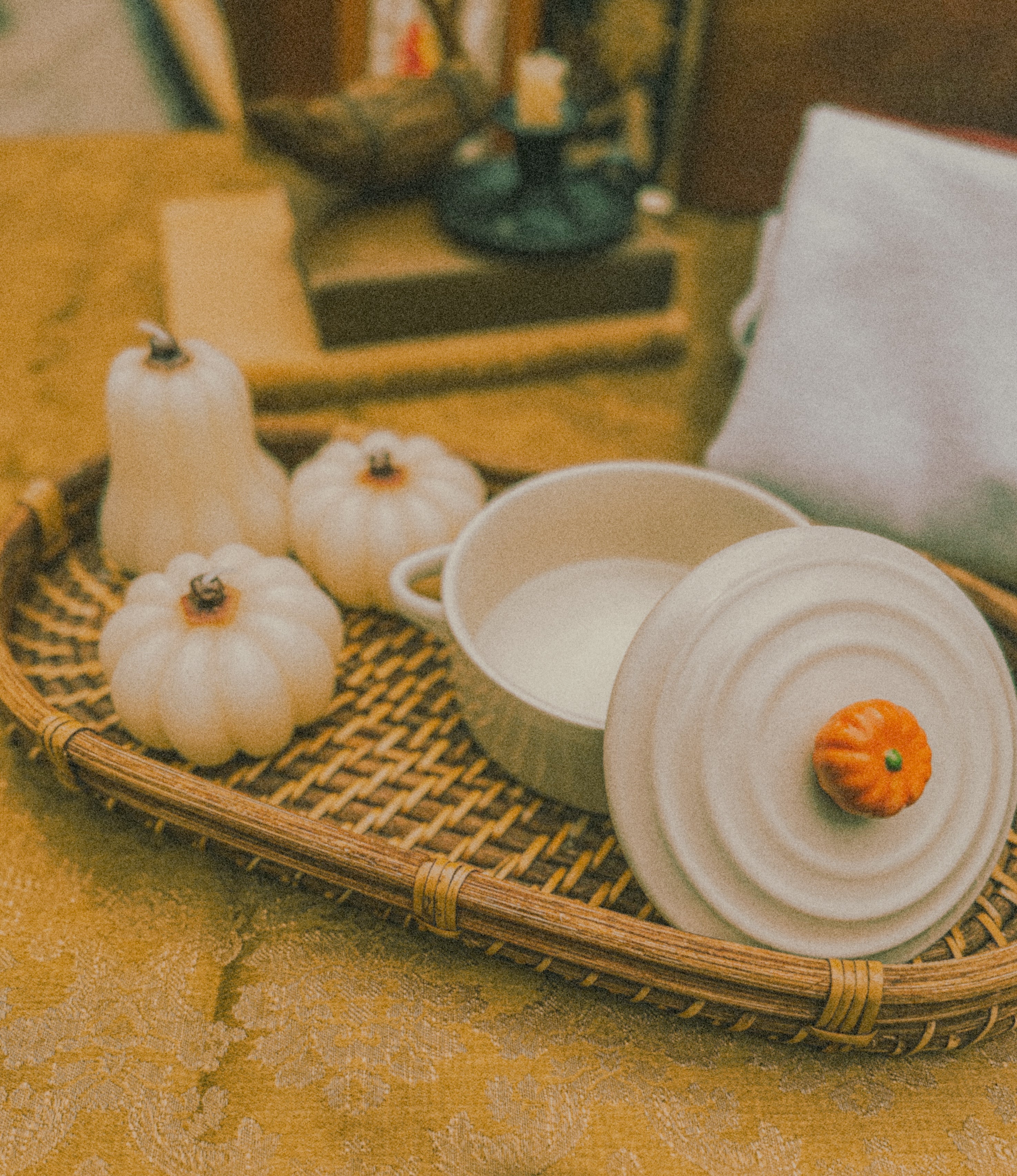 Pumpkin Brie Baker with Wooden Spoon