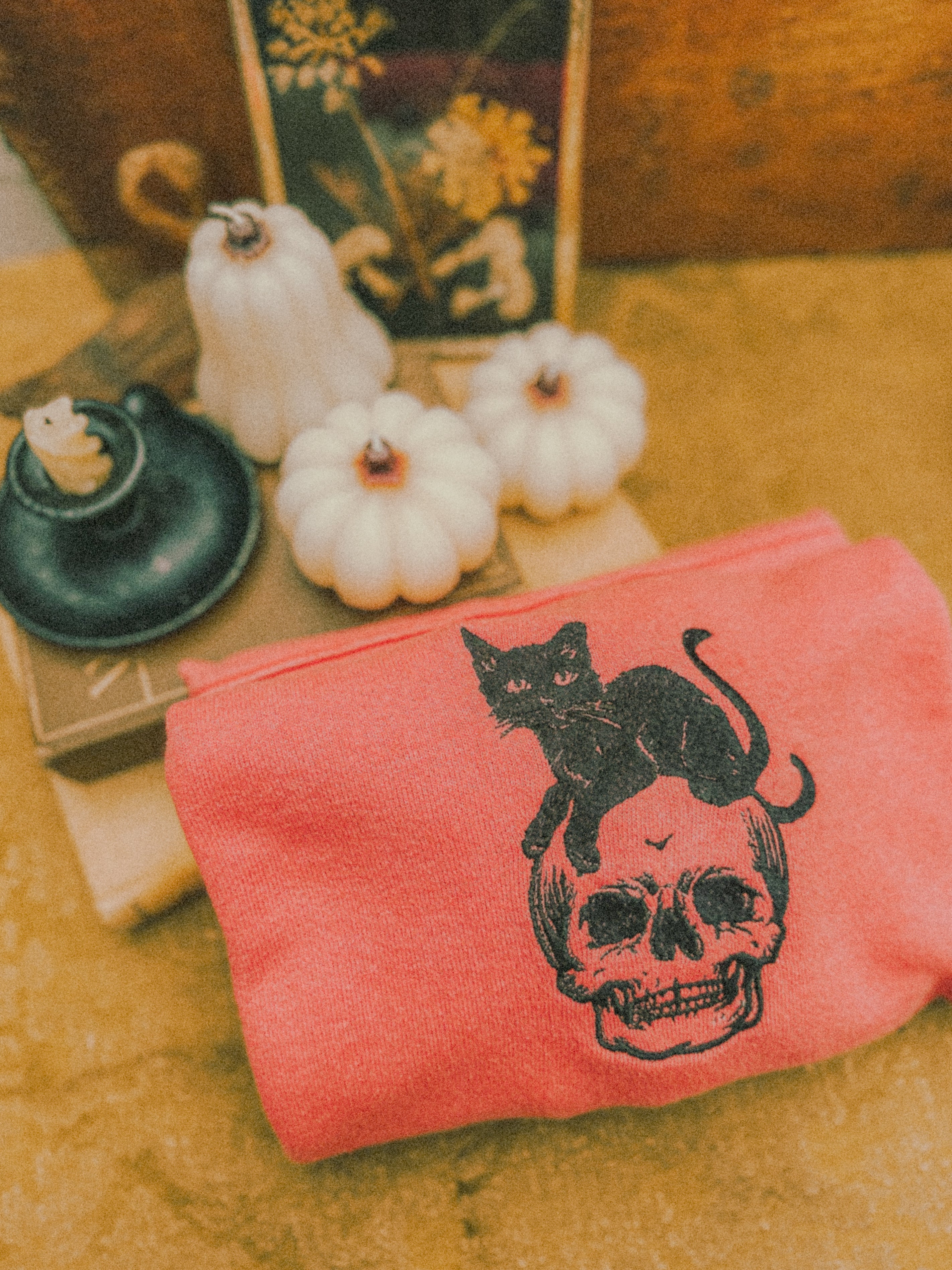 Cat Skull Orange Crewneck