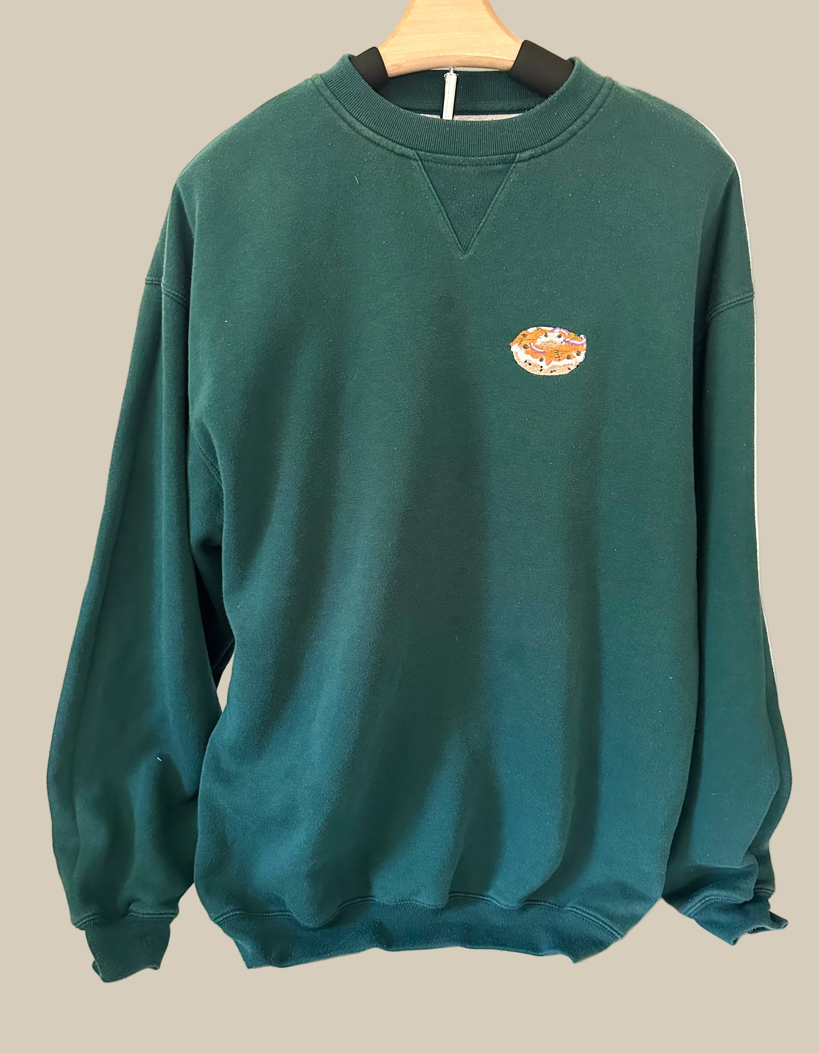 Dark Green Smoked Salmon Crewneck