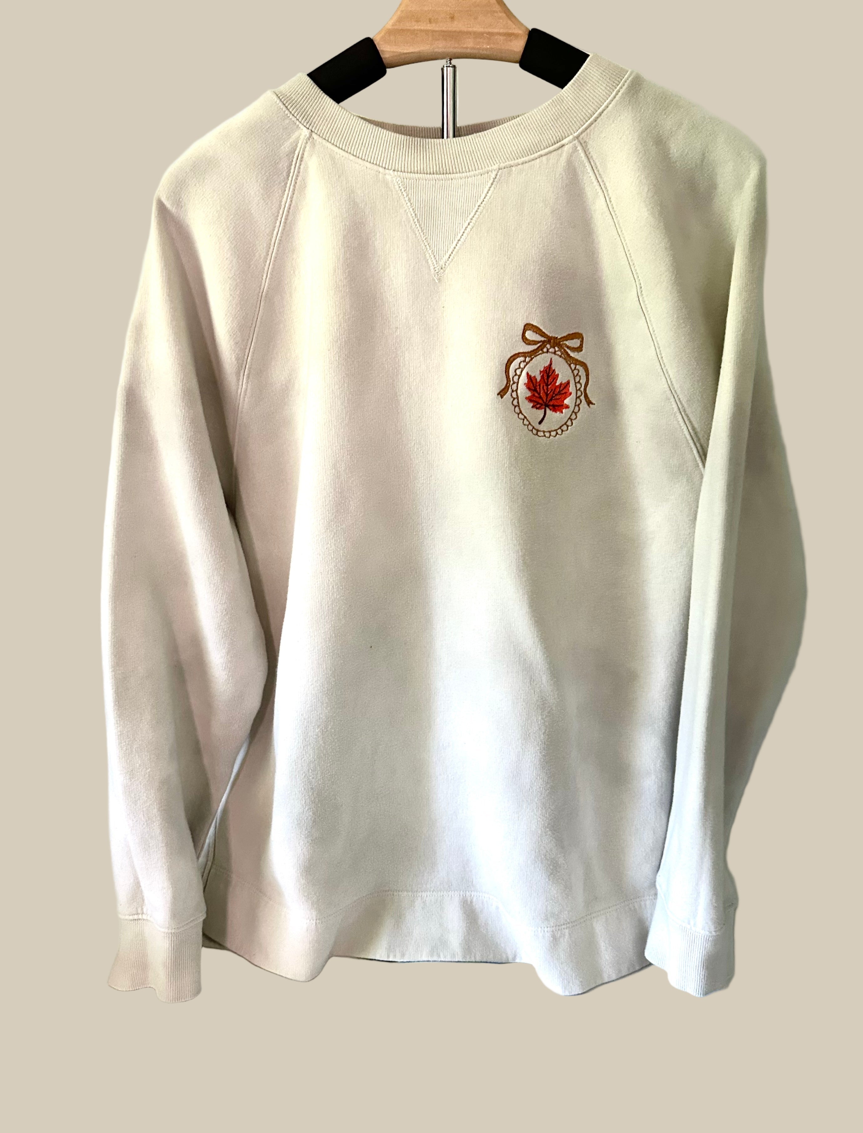 Leaf Coquette Bow Crewneck