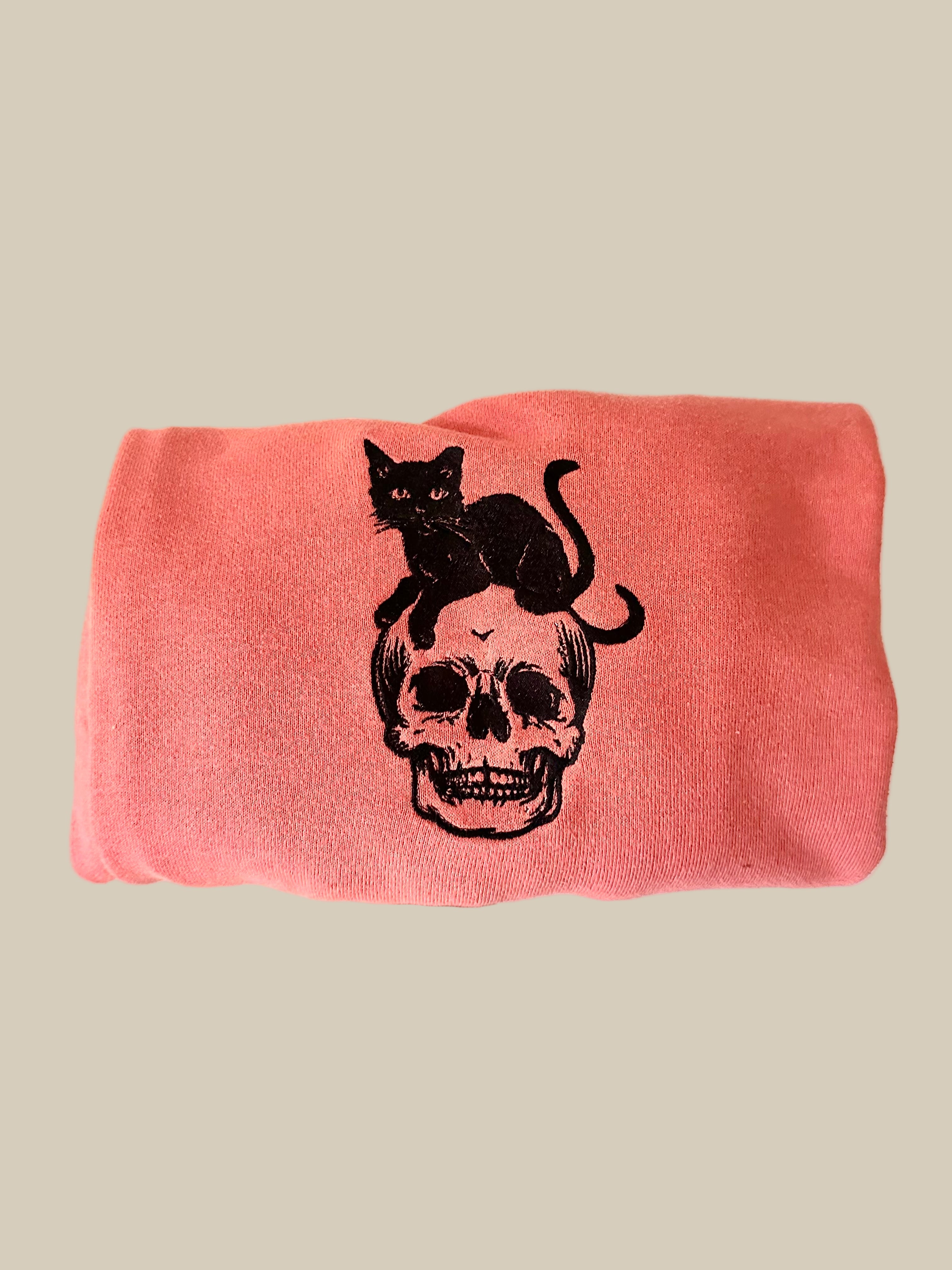 Cat Skull Orange Crewneck