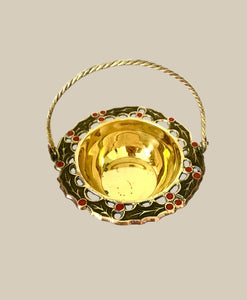 Brass Holly Trinket Bowl
