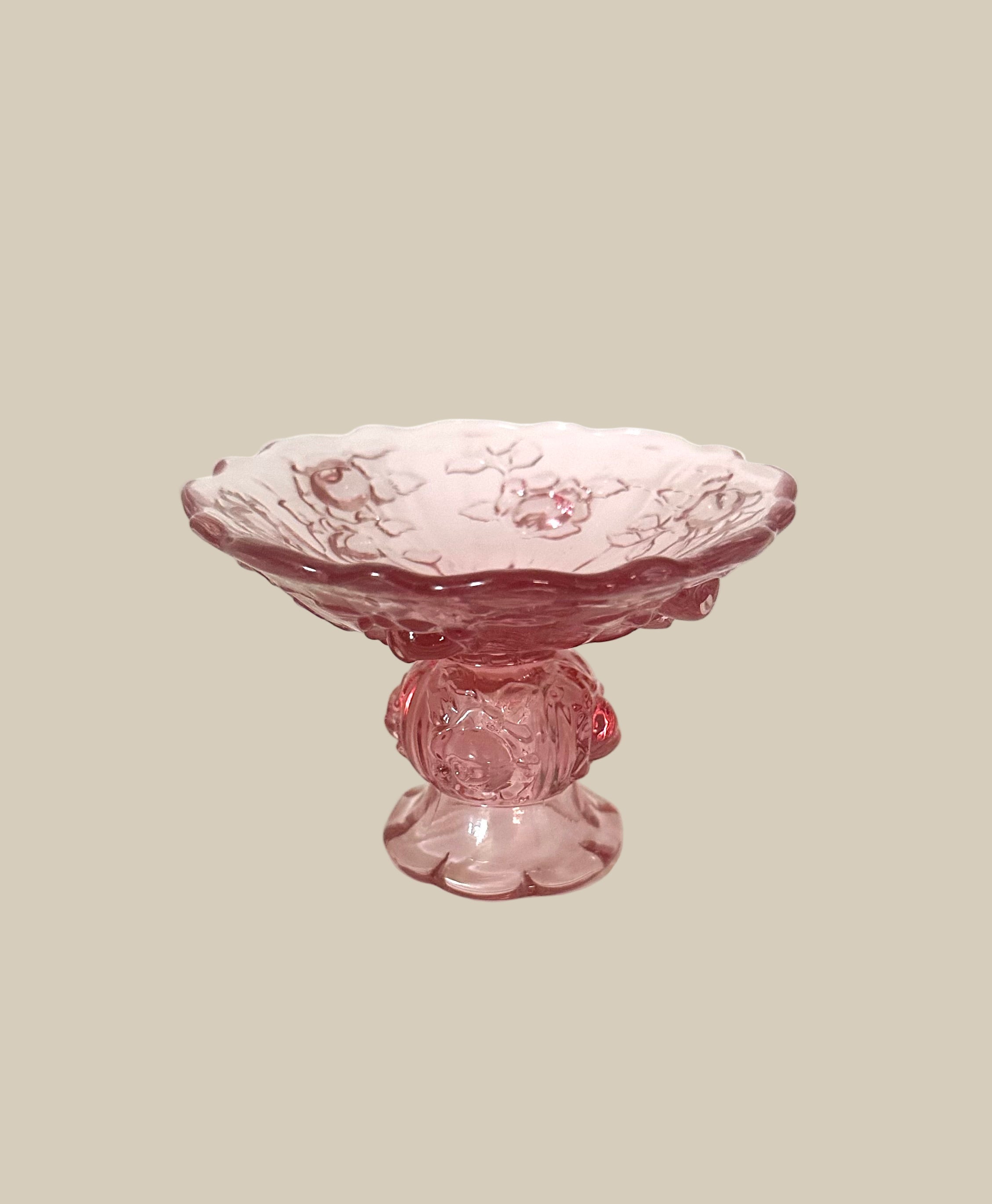 Rose Glass Multi-Use Candlestick