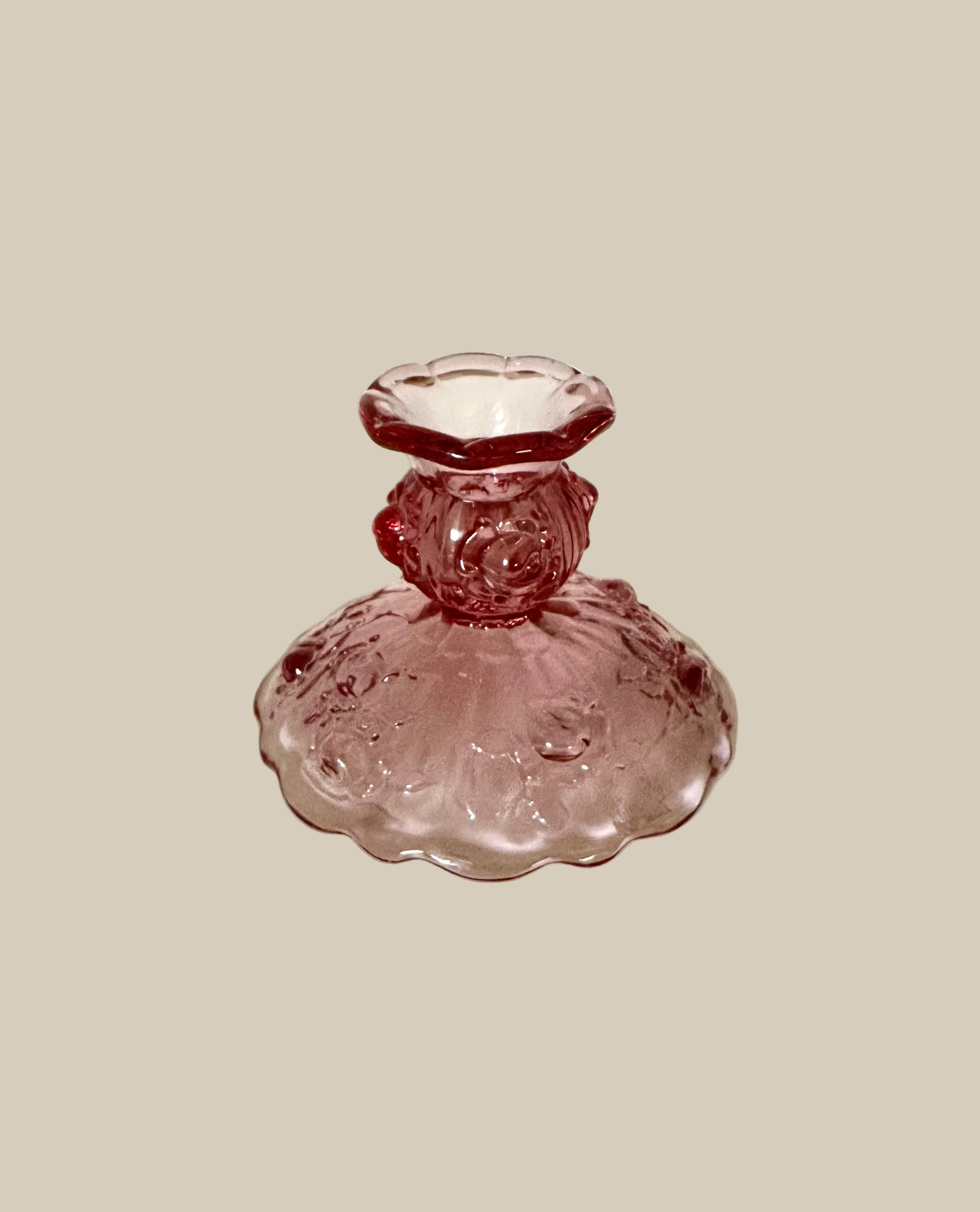 Rose Glass Multi-Use Candlestick