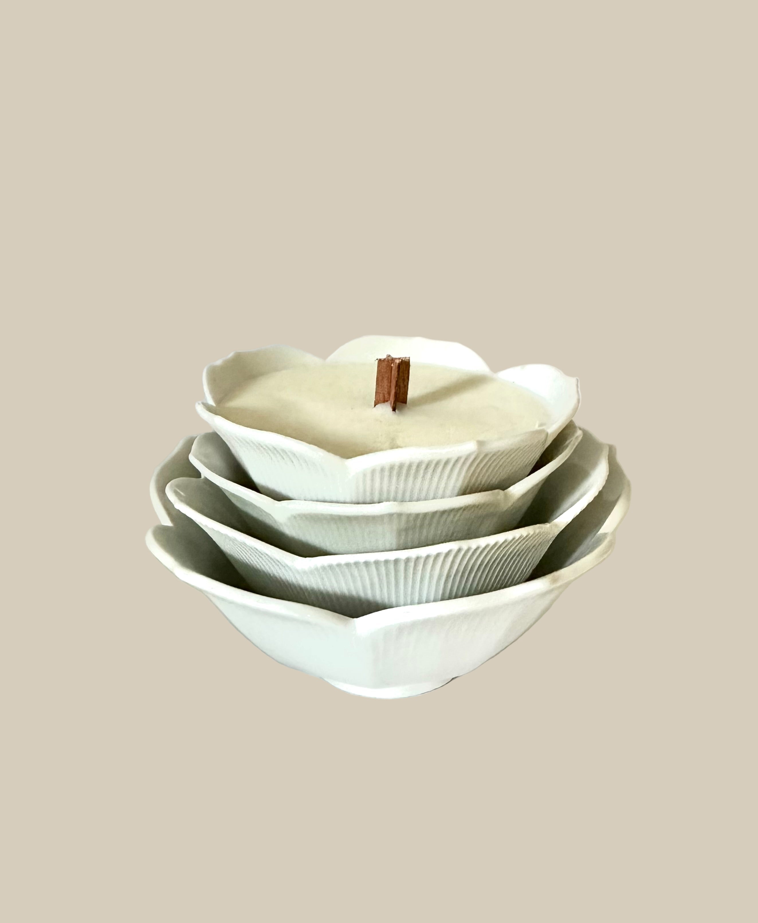 Floral Candle and Nesting Bowl Set