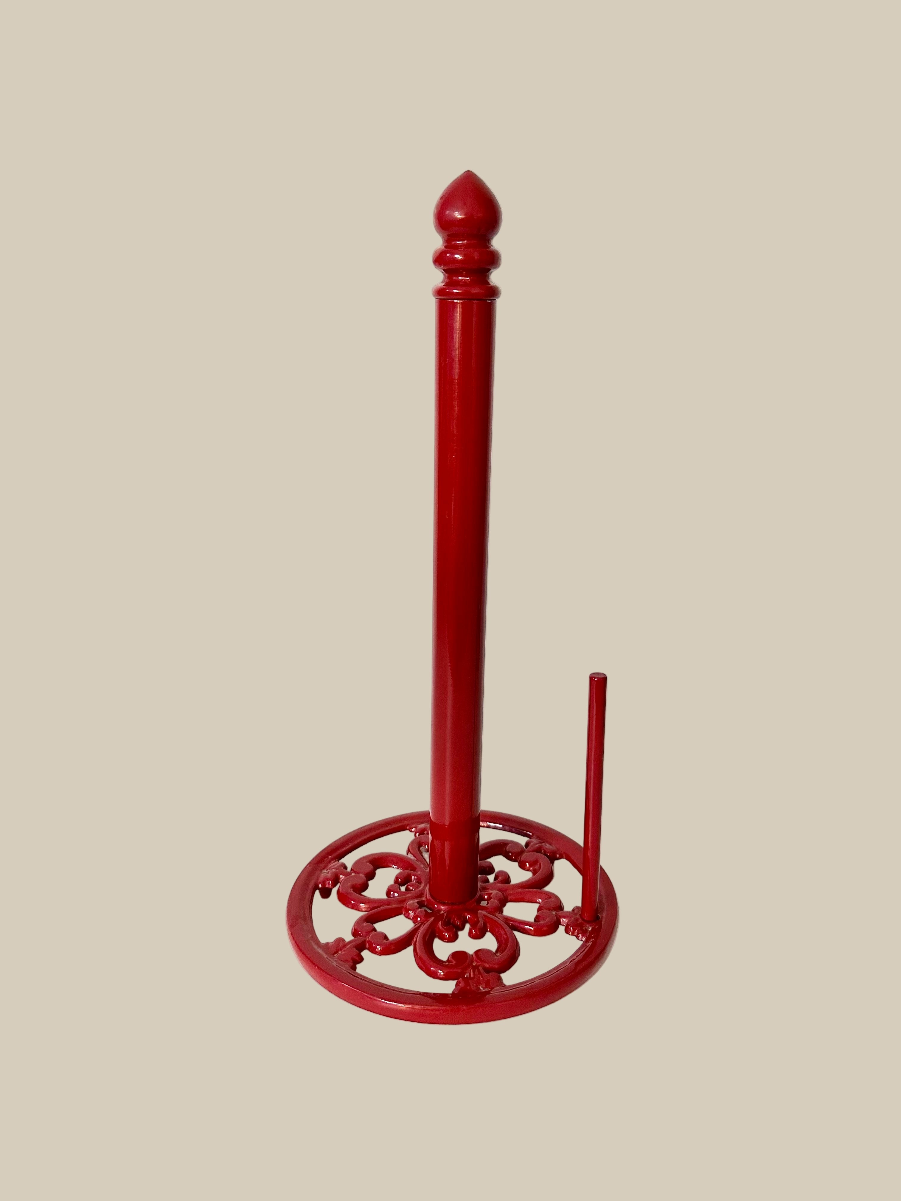 Red Cast Iron Paper Towel Holder
