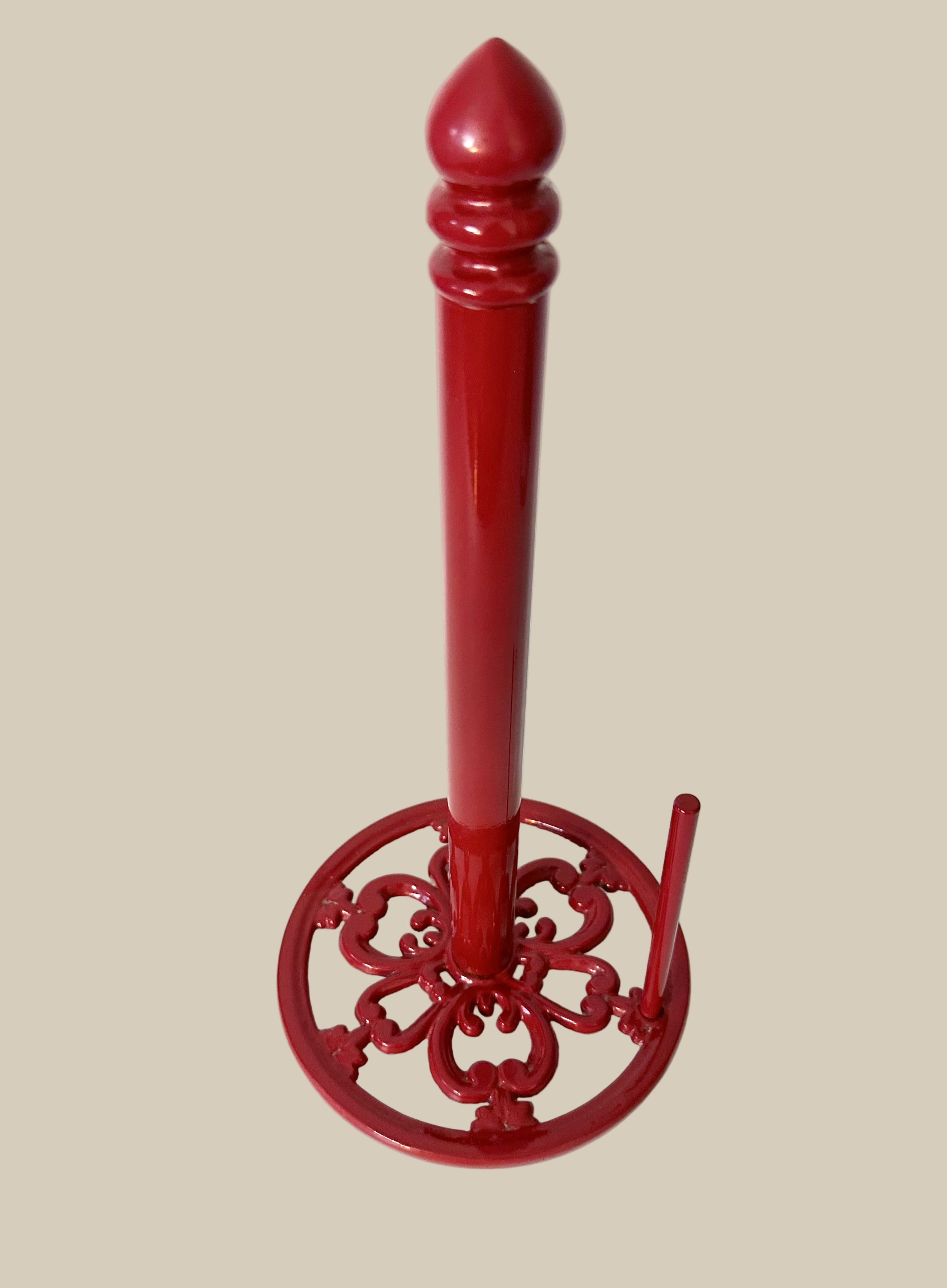 Red Cast Iron Paper Towel Holder